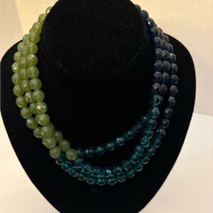 Vintage Yosca Tri-colored Necklace Magnetic Clasp Signed yosca